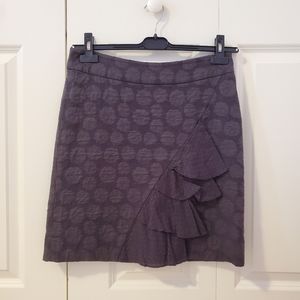 Anthropologie Midi Skirt with Ruffle Size 6